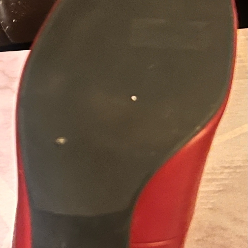 Red Peep-Toe Pumps - Picture 2 of 4
